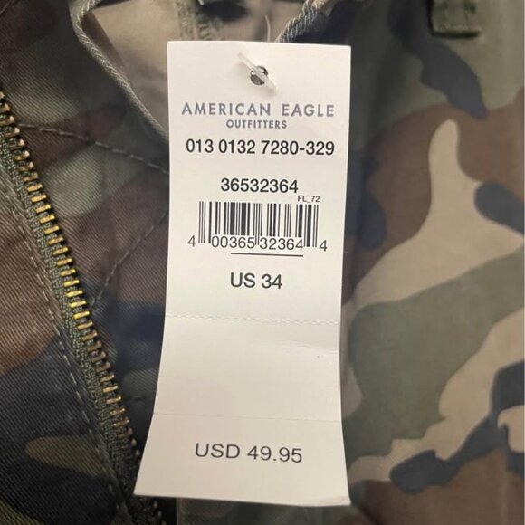 NWT men’s American Eagle Lived-In cargo shorts Below the knee size 34 Camo - Picture 4 of 4